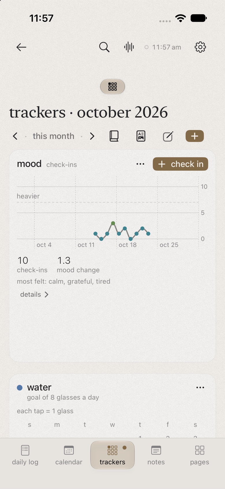 a month at a glance on iphone